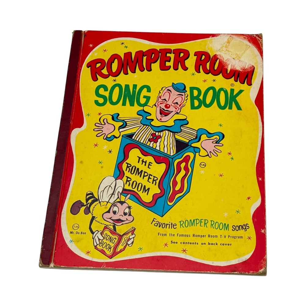 Romper Room Song Book Large Yellow HC Winthrop 1966 Vintage TV Show Music